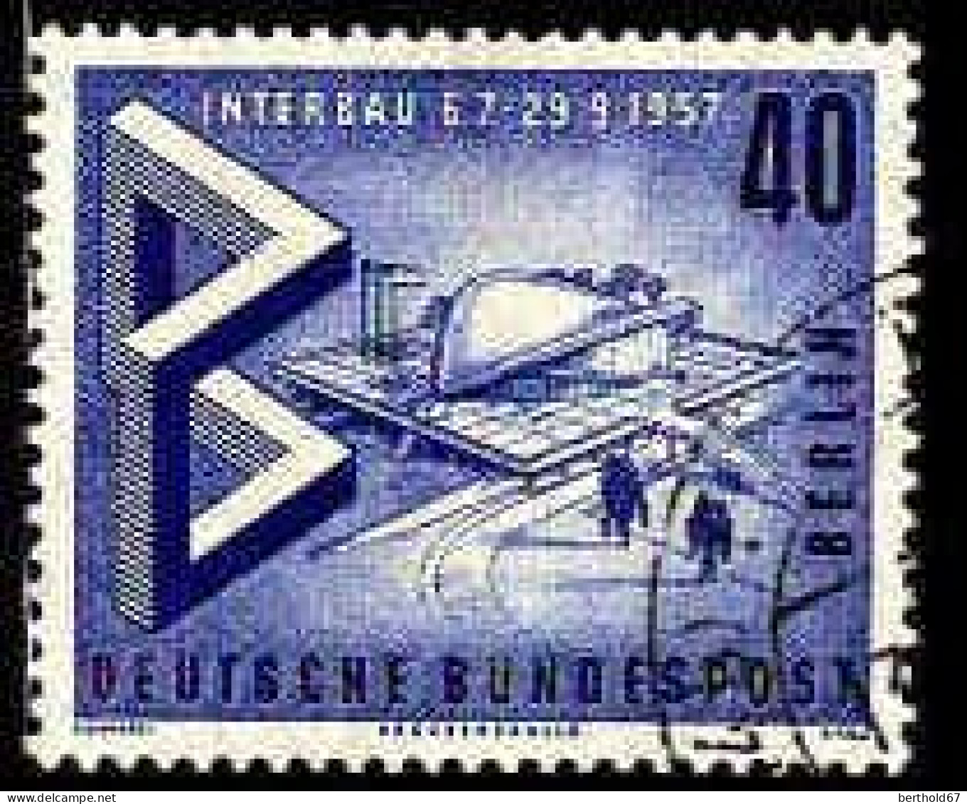 Berlin Poste Obl Yv:143 Mi:162 Interbau Palais Des Congrés (Beau Cachet Rond) - Used Stamps