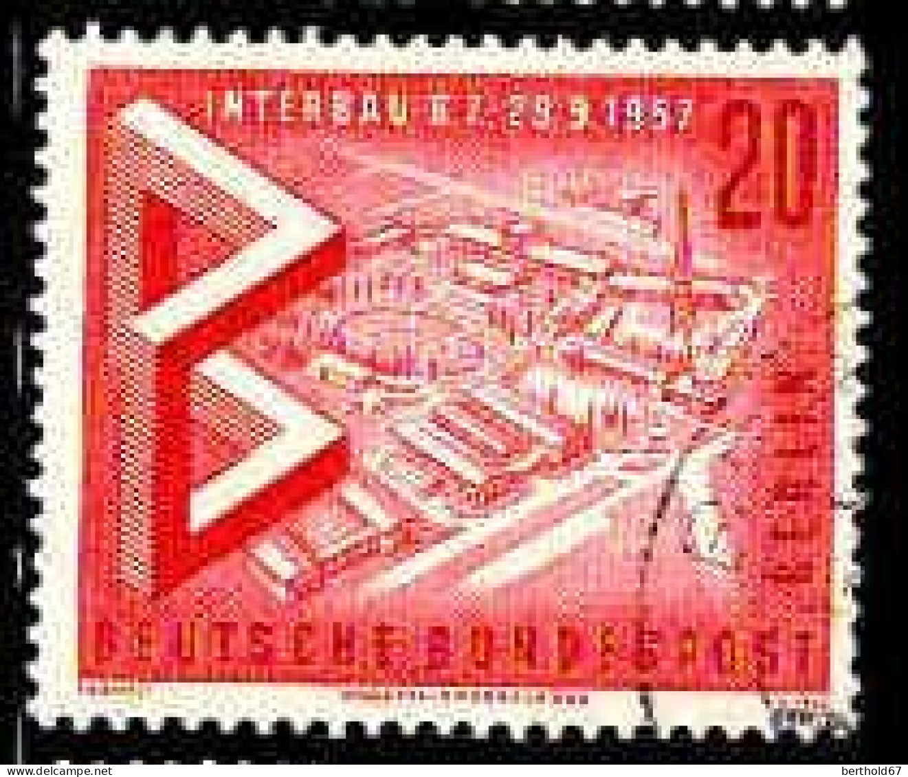 Berlin Poste Obl Yv:142 Mi:161 Interbau Zone D'exposition (cachet Rond) - Usados