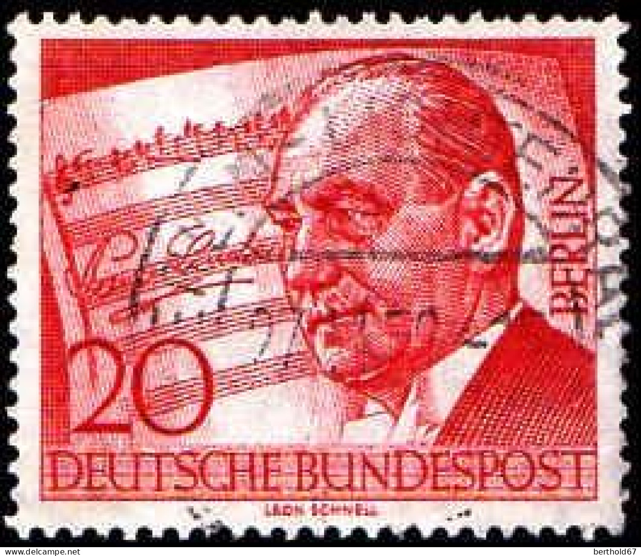 Berlin Poste Obl Yv:137 Mi:156 Paul Lincke Compositeur (TB Cachet Rond) Dents Courtes - Used Stamps