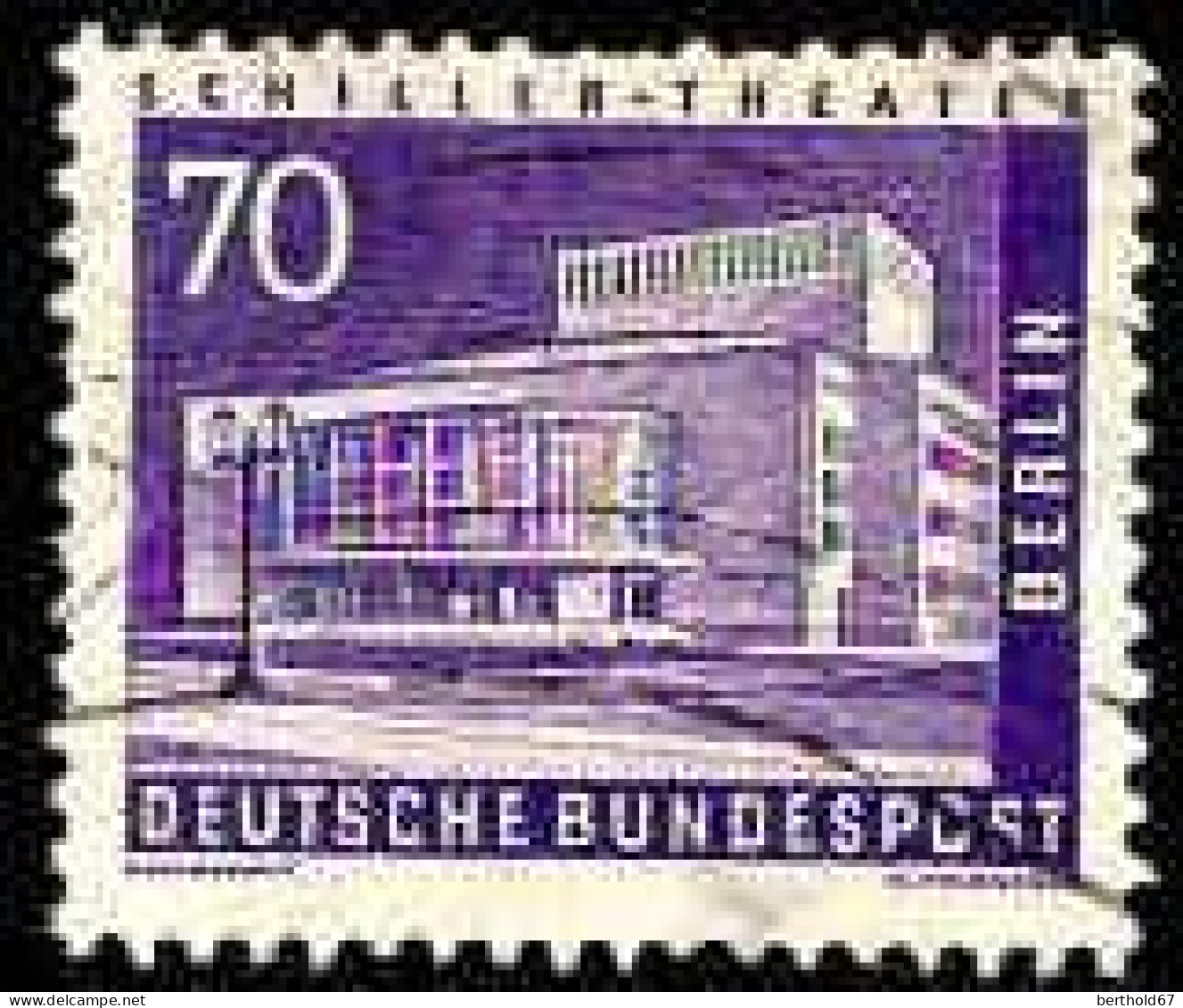 Berlin Poste Obl Yv:134 Mi:152 Schiller-Theater (Dents Courtes) - Usados