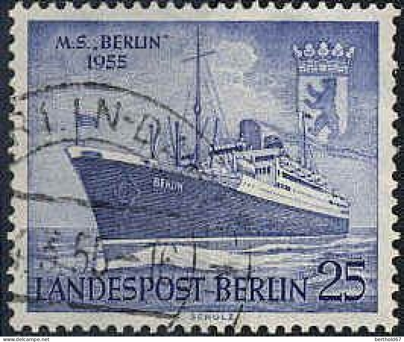 Berlin Poste Obl Yv:112 Mi:127 MS Berlin (beau Cachet Rond) - Oblitérés