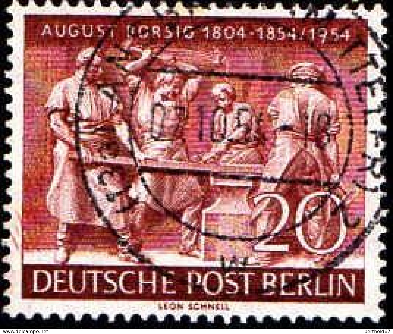 Berlin Poste Obl Yv:110 Mi:125 August Borsig (TB Cachet à Date) - Gebraucht