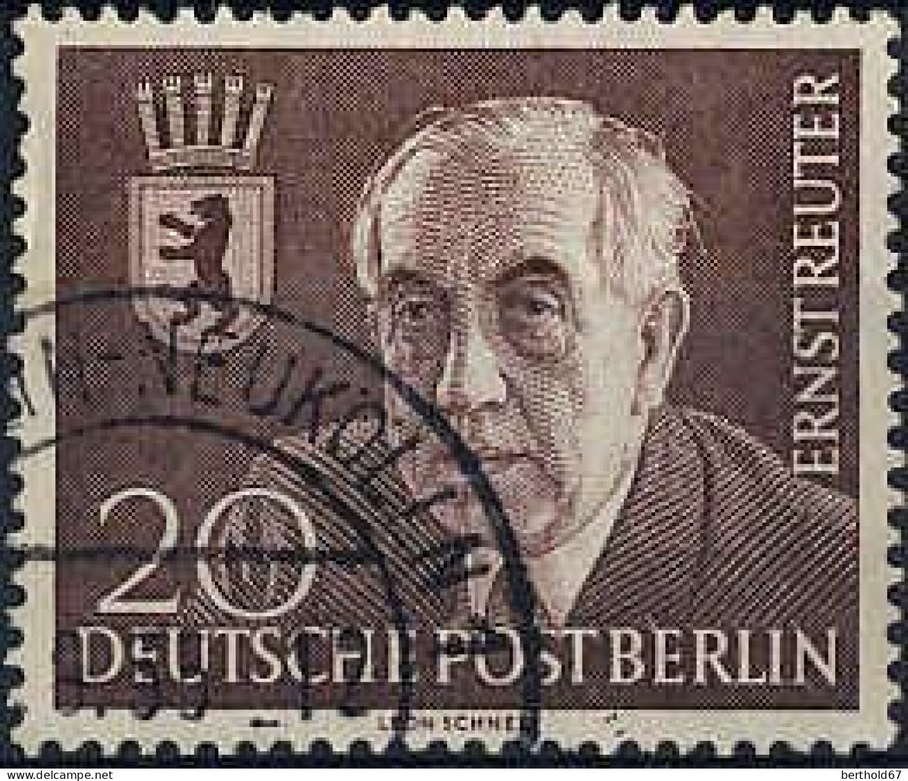 Berlin Poste Obl Yv:103 Mi:115 Ernst Reuter Maire De Berlin (TB Cachet Rond) - Used Stamps