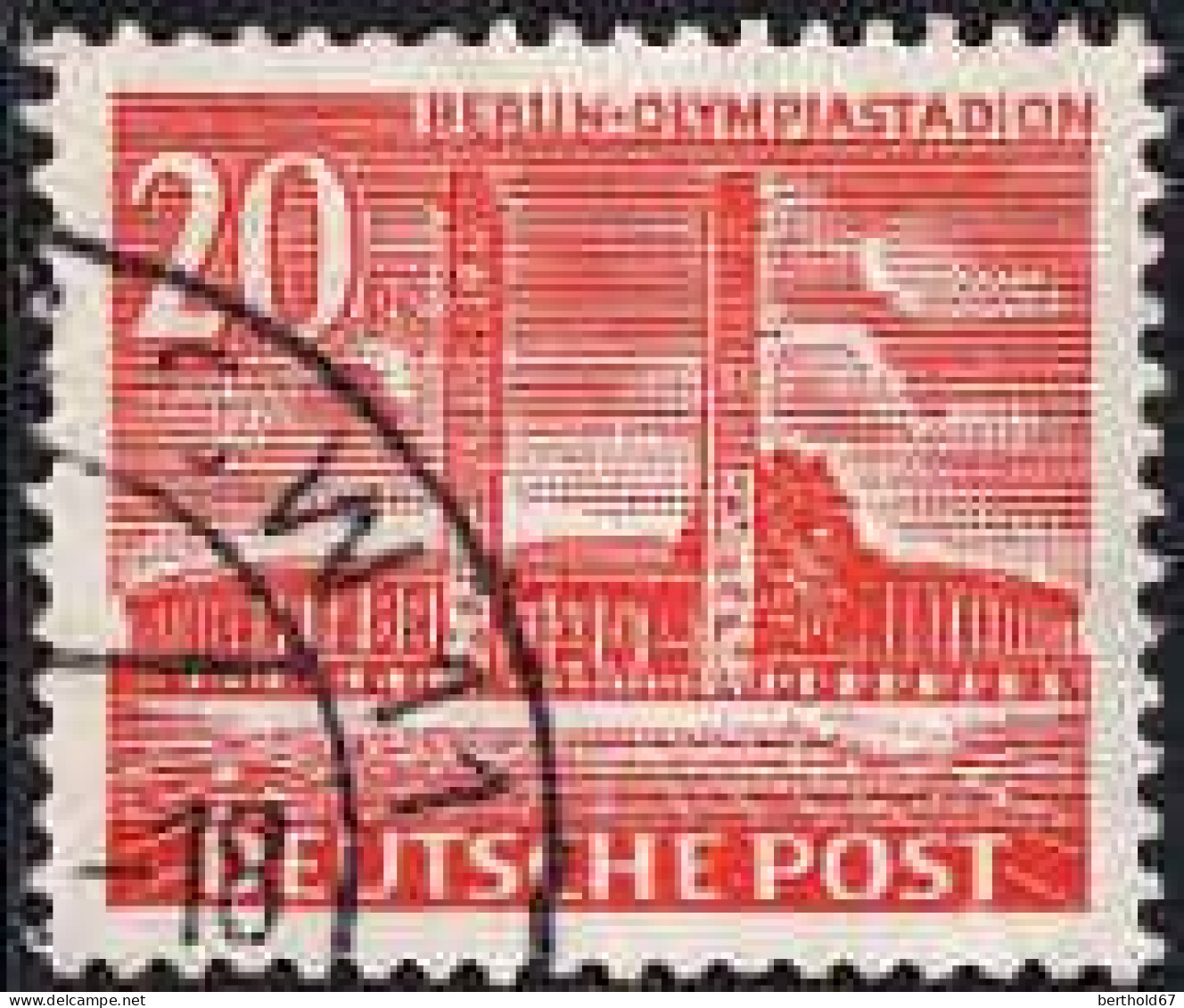 Berlin Poste Obl Yv:100 Mi:113 Berlin-Olympiastadium (cachet Rond) - Usados