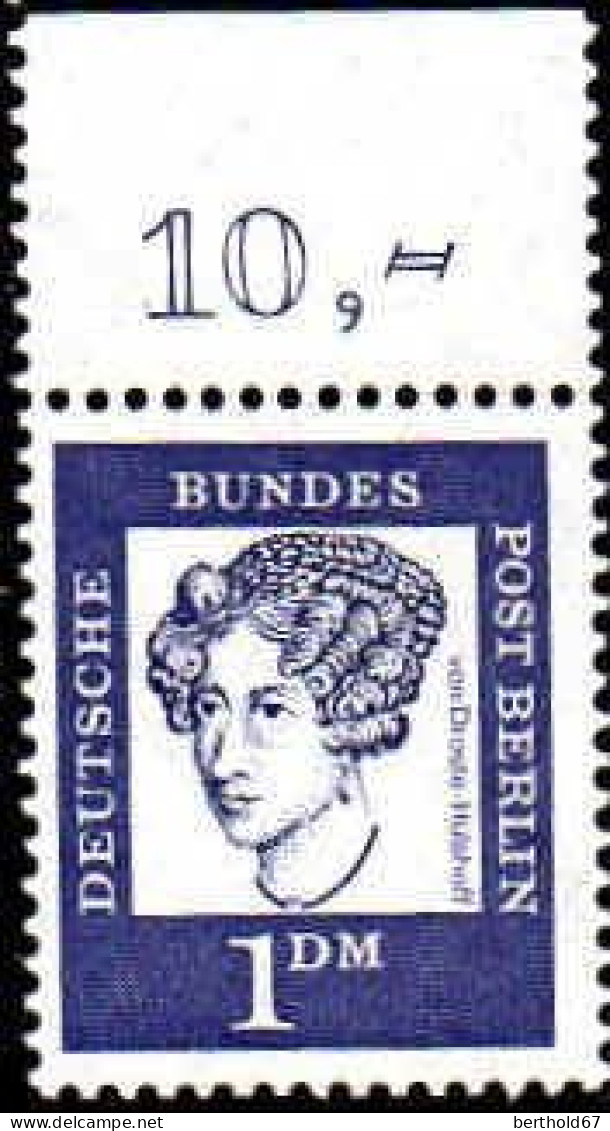 Berlin Poste N** Yv:191 Mi:212 Annette Von Droste-Hülshoff Ecrivaine Bord De Feuille - Neufs