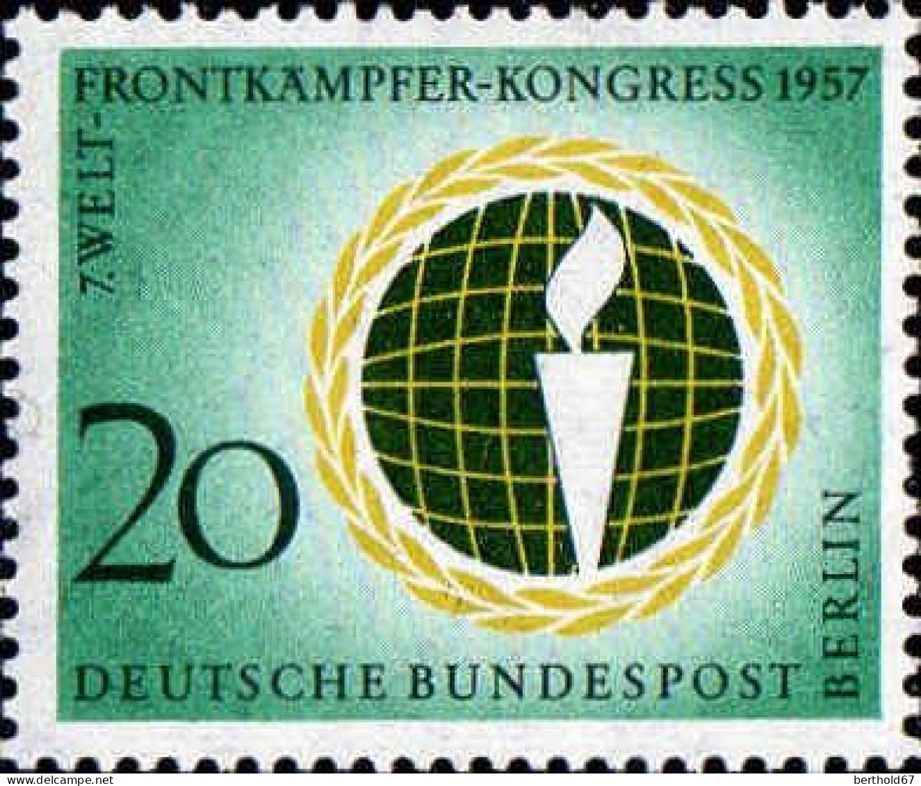 Berlin Poste N** Yv:157 Mi:177 Welt-Frontkämpfer-Kongress - Neufs