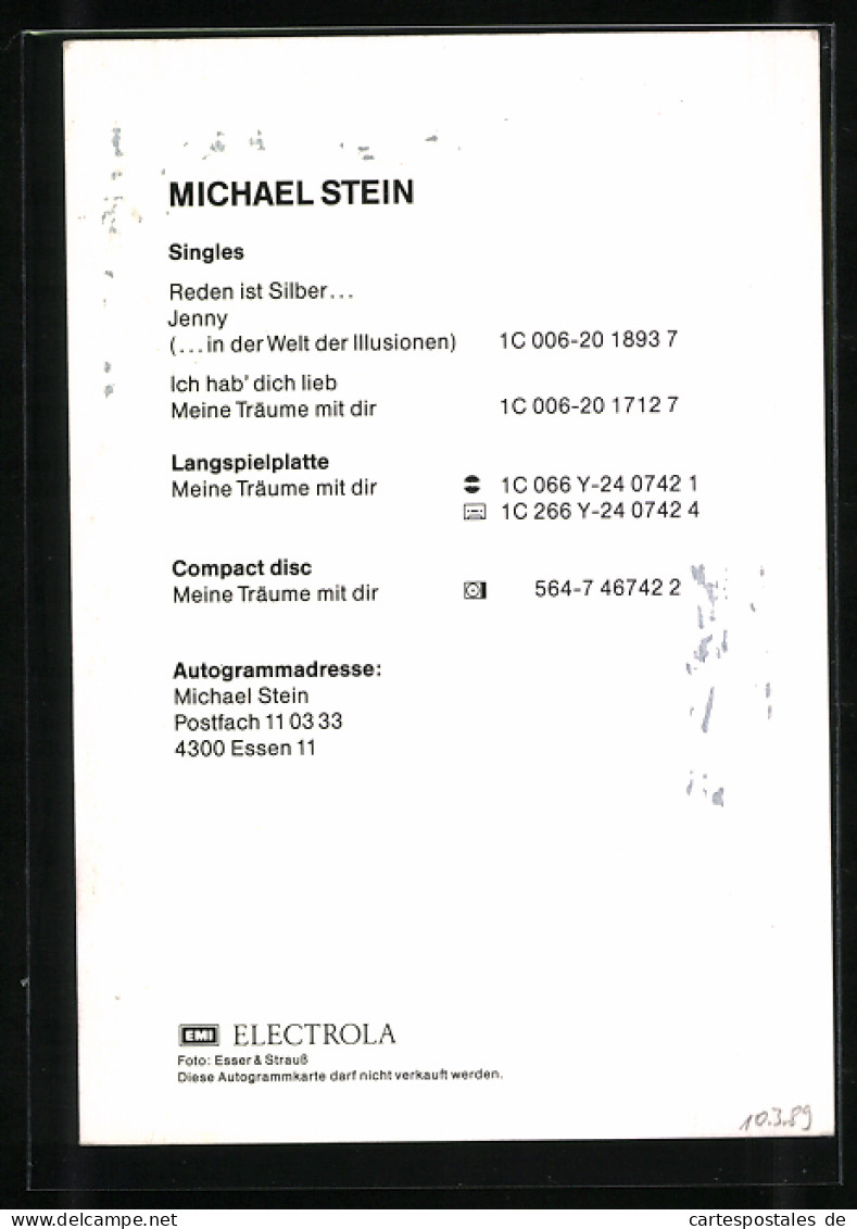 AK Musiker Michael Stein In Jeanskleidern, Autograph  - Musique Et Musiciens