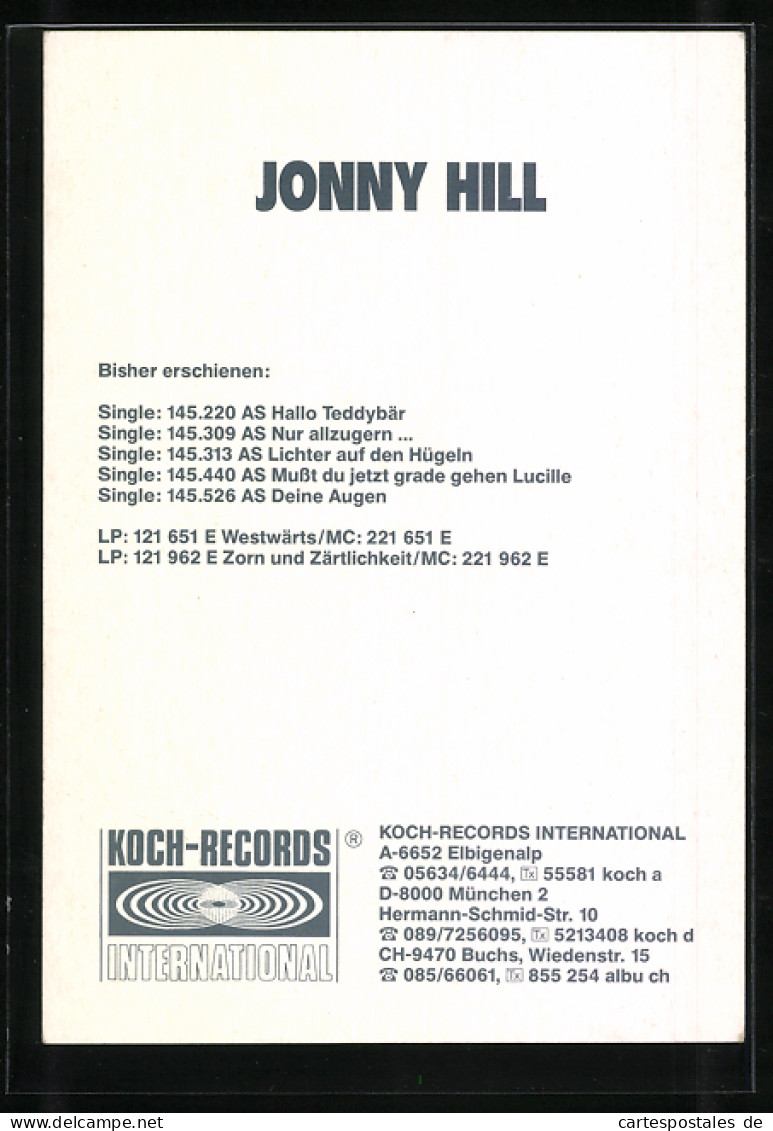 AK Musiker Jonny Hill, Autograph  - Musik Und Musikanten