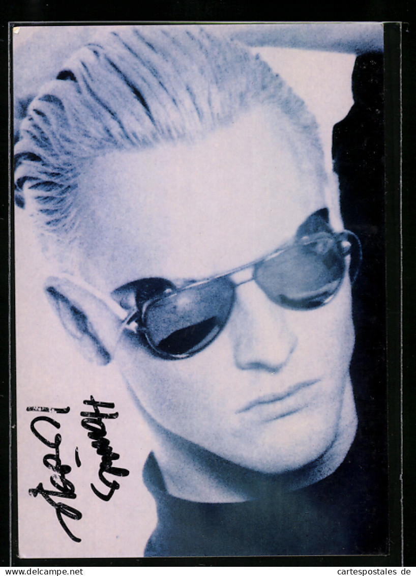 AK Musiker Hannes Kröger Mit Sonnenbrille, Autograph  - Musik Und Musikanten