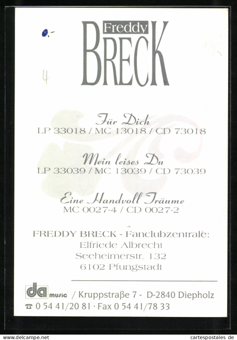 AK Musiker Freddy Breck Im Roten Anzug, Autograph  - Music And Musicians