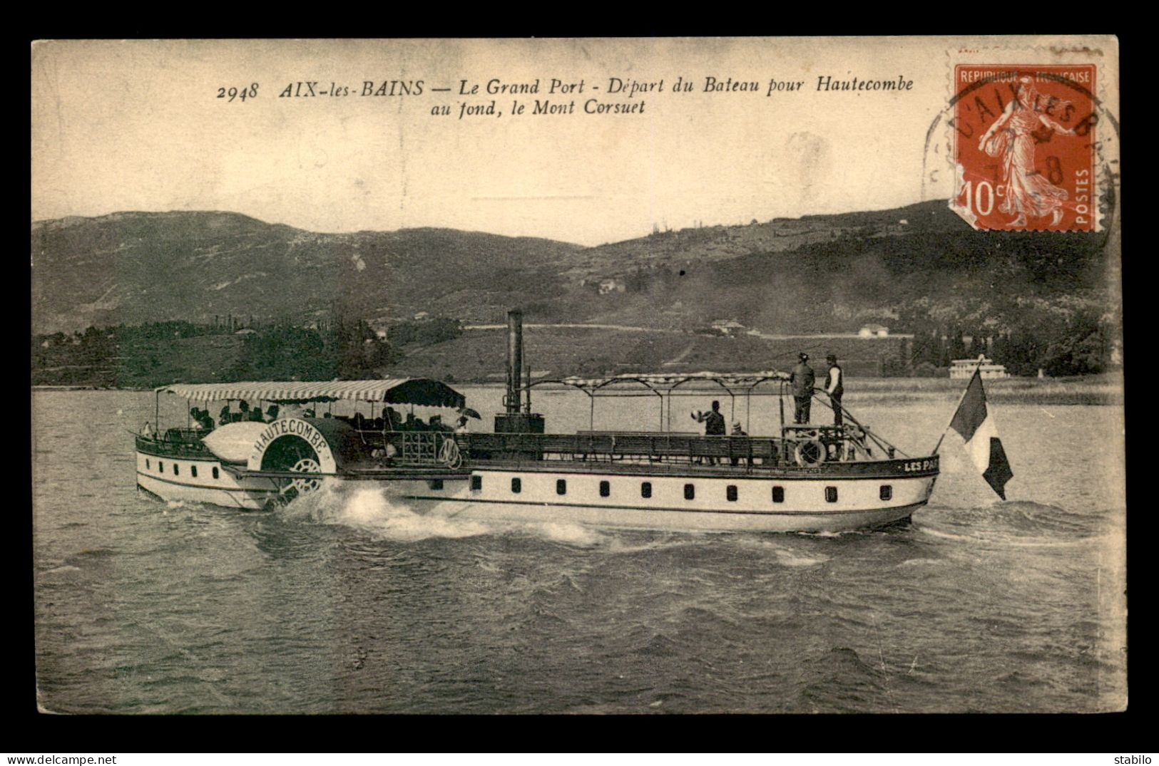 73 - AIX-LES-BAINS - DEPART DU BATEAU A ROUES POUR HAUTECOMBE - Aix Les Bains