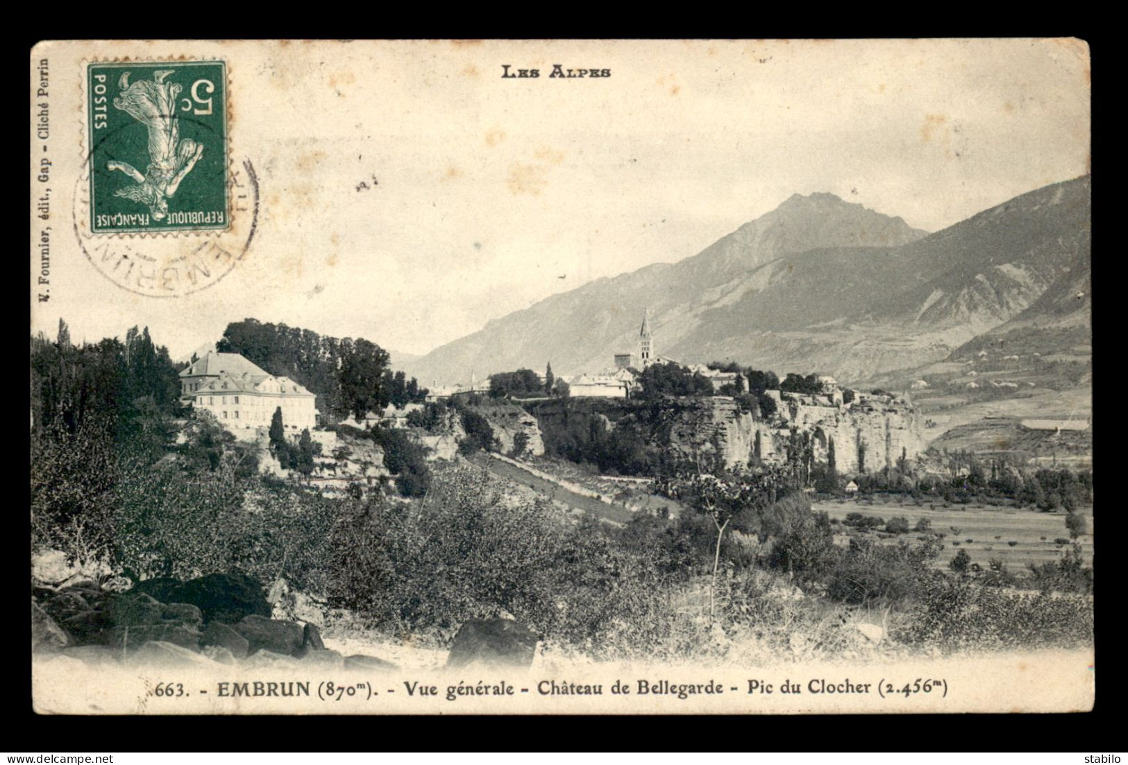 05 - EMBRUN - VUE GENERALE - CHATEAU DE BELLEGARDE - PIC DU CLOCHER - Embrun