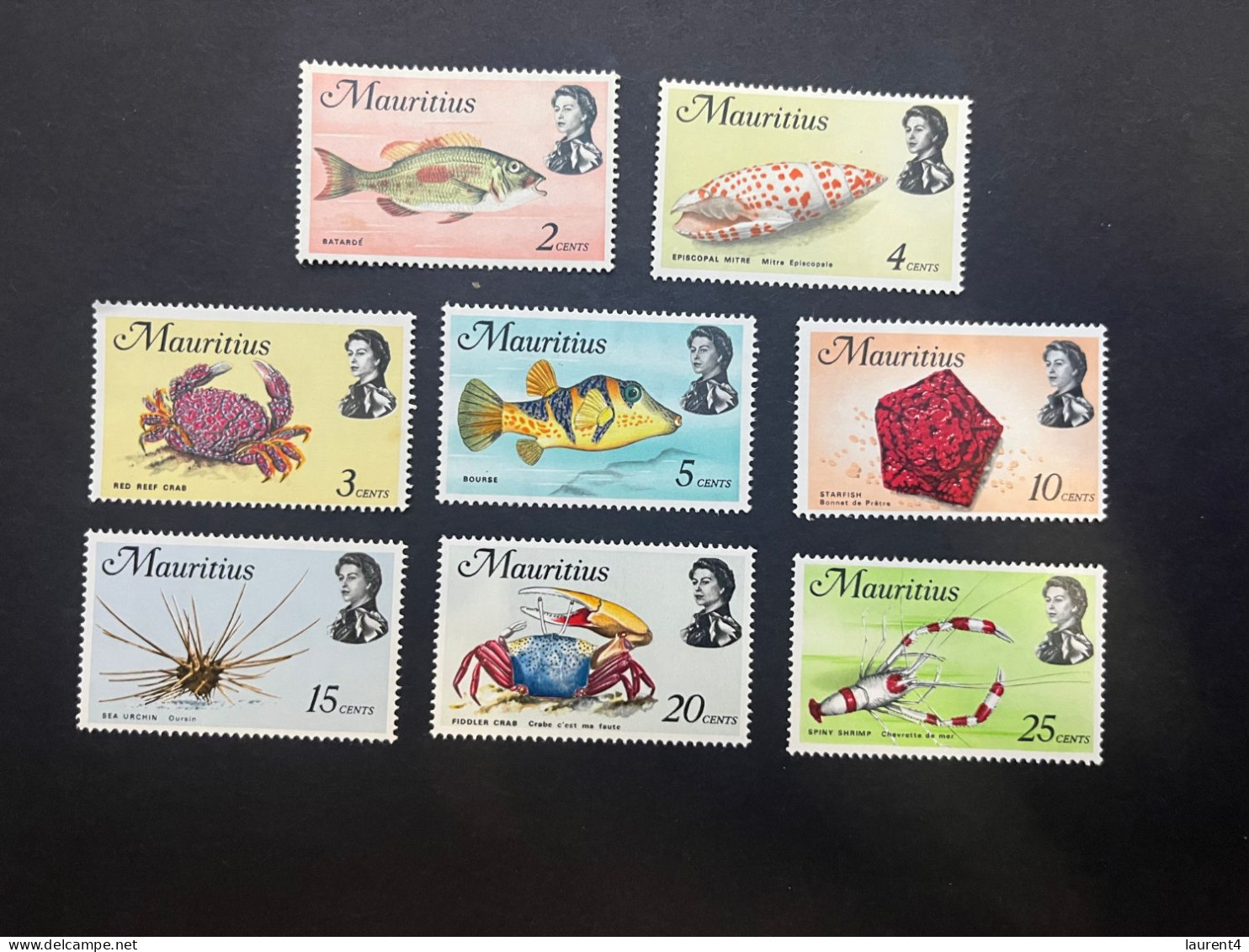 16-5-2024 (stamp) Mauritius Island - 8 Mint Shell & Fish & Crab / Coquillages / Poissons / Crabes Etc - Mauritius (1968-...)