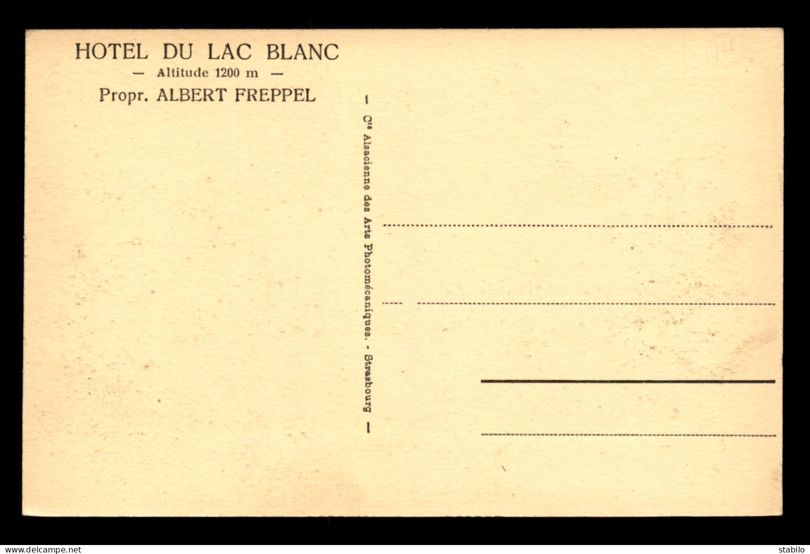 68 - ENVIRONS DE ORBEY - HOTEL DU LAC BLANC, ALBERT FREPPEL PROPRIETAIRE - Other & Unclassified