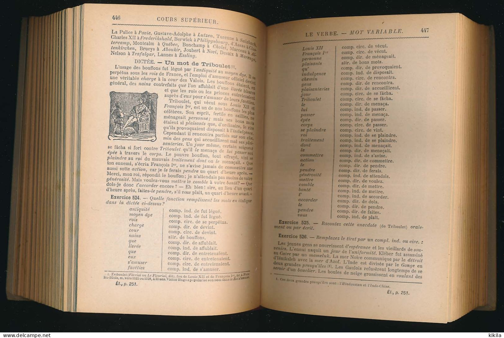 Livre GRAMMAIRE FRANCAISE COMPLETE Cours Supérieur Claude Augé Livre Du Maître 2200 Exercices 220 Gravures Larousse 1912 - 1901-1940