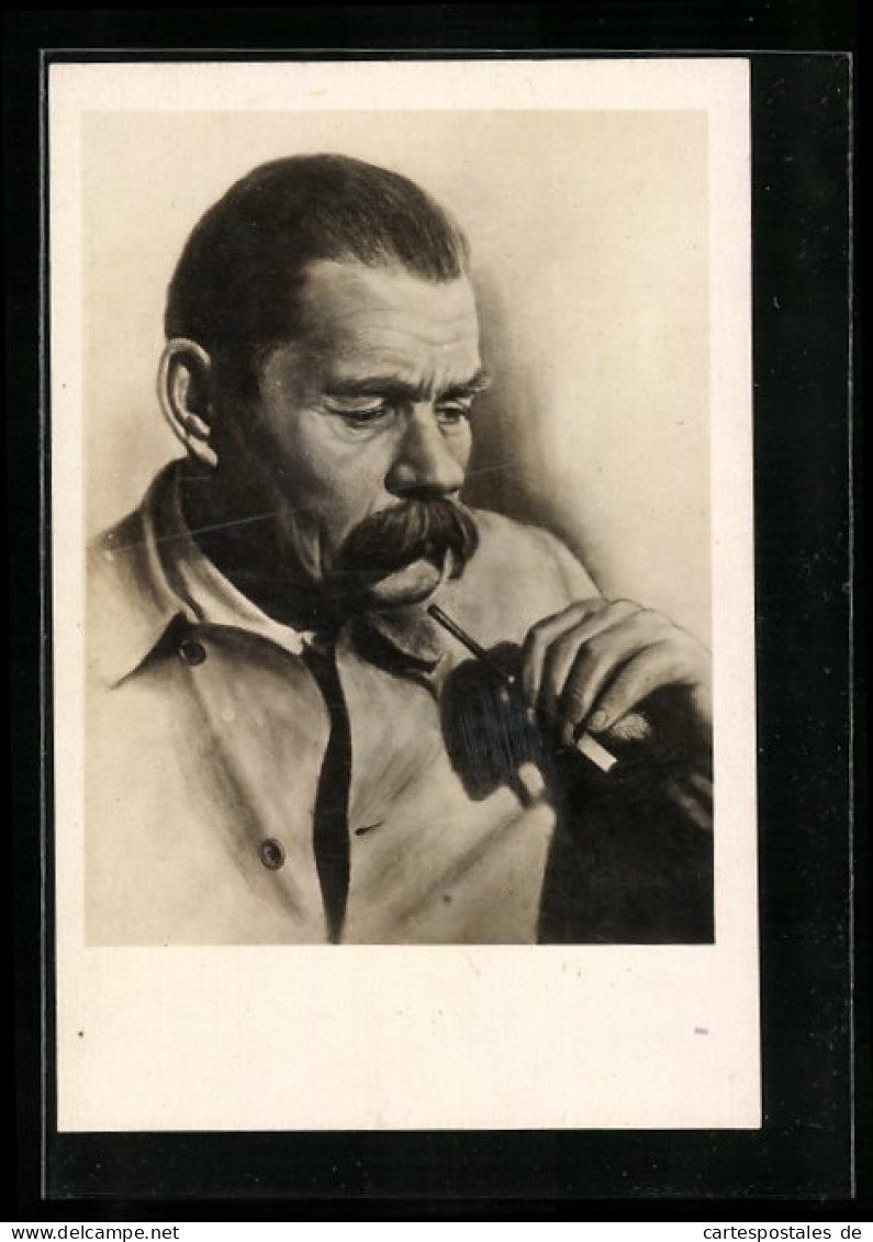 AK Maxim Gorki, Portrait Des Schriftstellers Mit Zigarette  - Schriftsteller