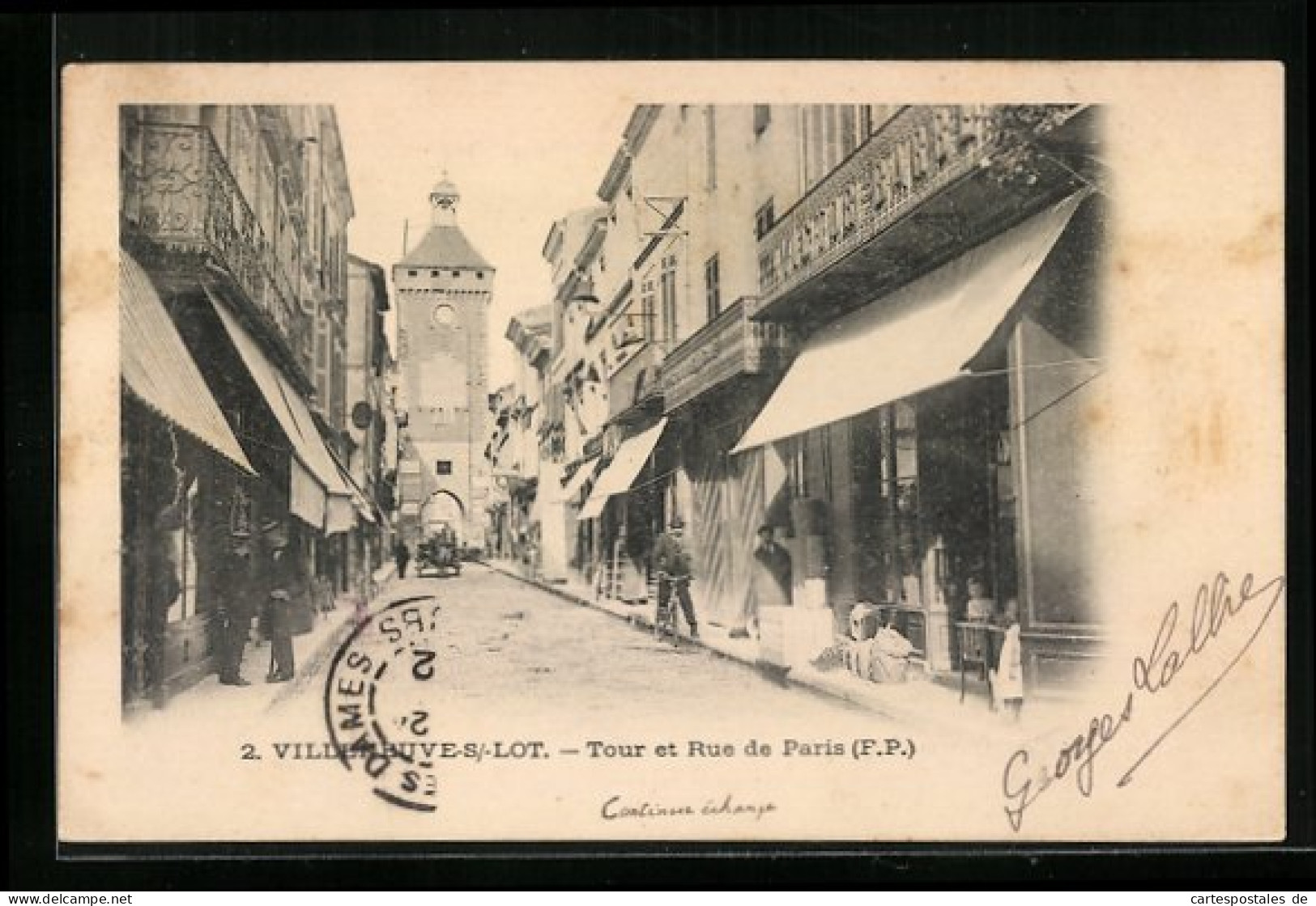 CPA Villeneuve-s-Lot, Tour Et Rue De Paris  - Villeneuve Sur Lot