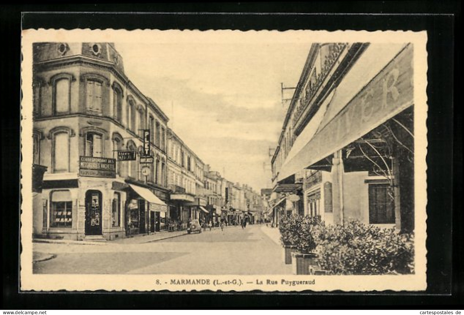 CPA Marmande, La Rue Puygueraud, Vue De La Rue  - Marmande