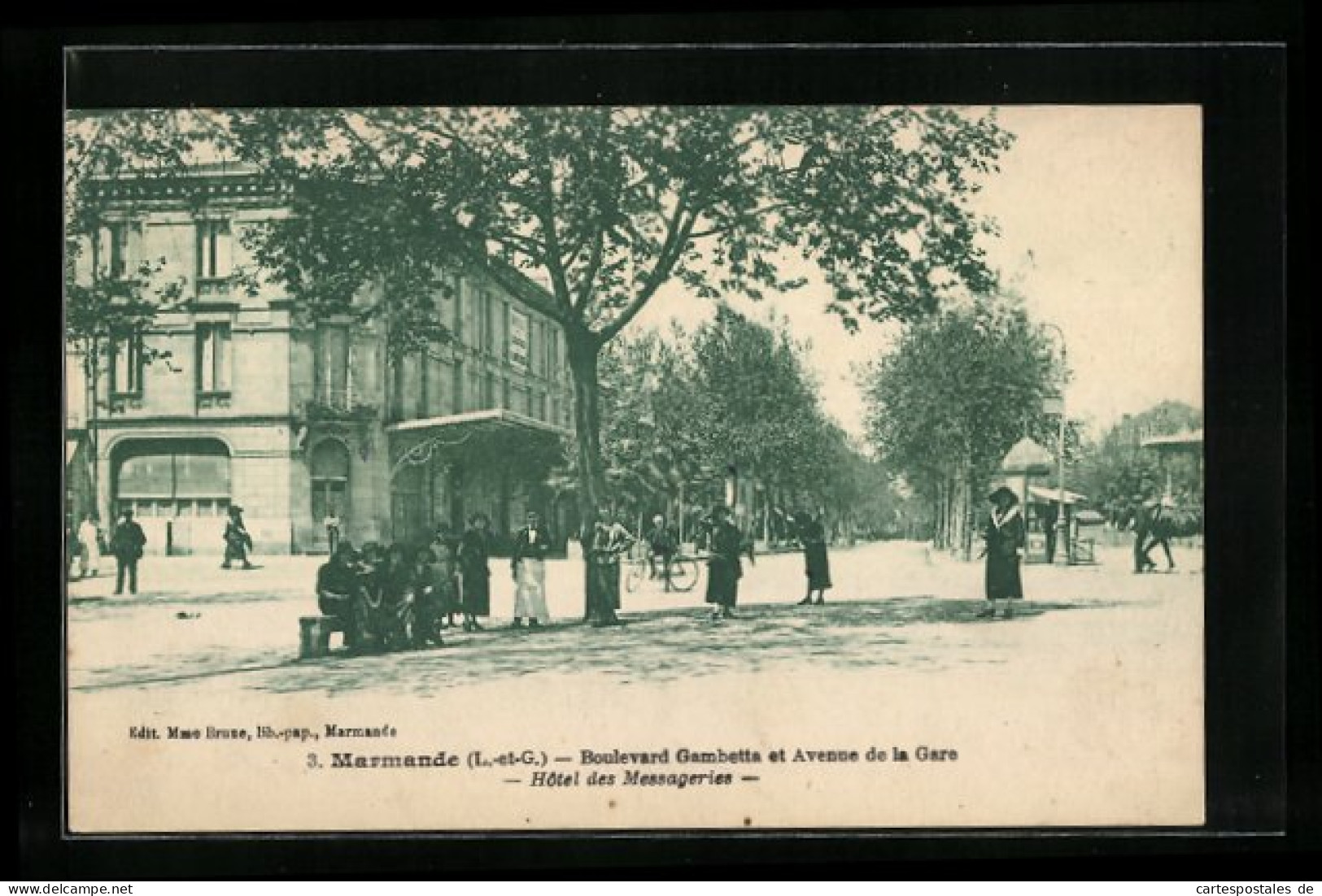 CPA Marmande, Boulevard Gambetta Et Avenue De La Gare & Hôtel Des Messageries  - Marmande