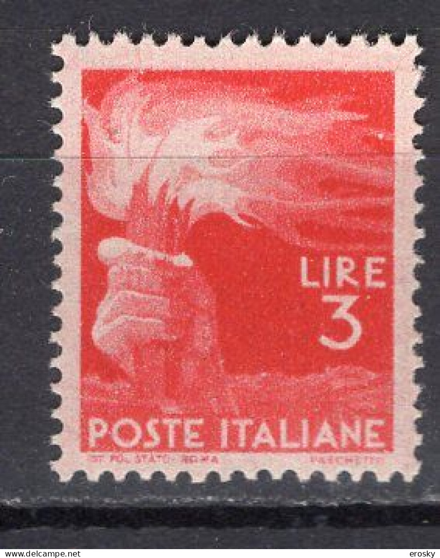 Y0011 - ITALIA Ss N°553 - ITALIE Yv N°491 * DEMOCRATICA - 1946-60: Nieuw/plakker