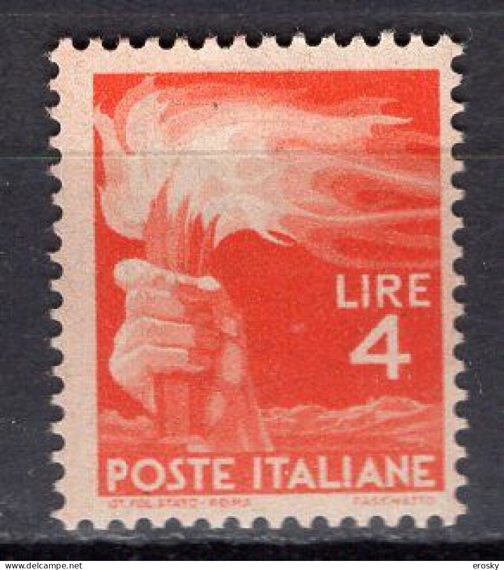 Y0012 - ITALIA Ss N°554 - ITALIE Yv N°492 ** DEMOCRATICA - 1946-60: Nieuw/plakker