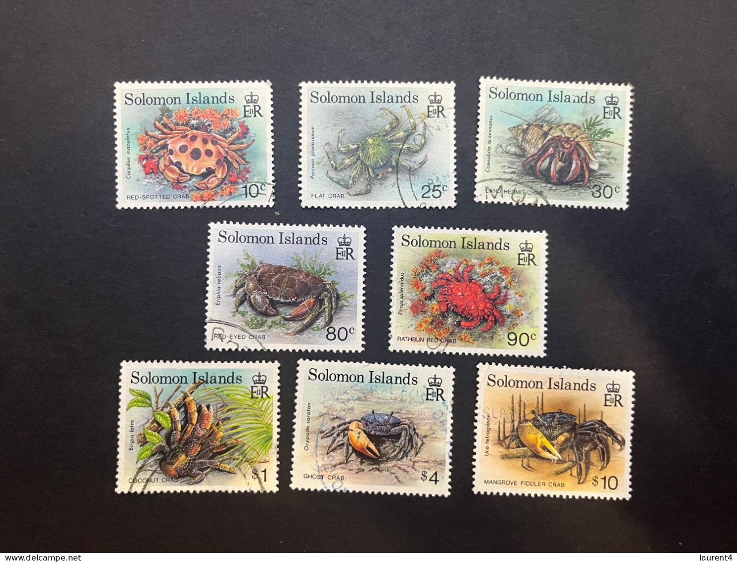 16-5-2024 (stamp) Solomon Islands - 8 Used Cabs  / Crabes - Salomon (Iles 1978-...)