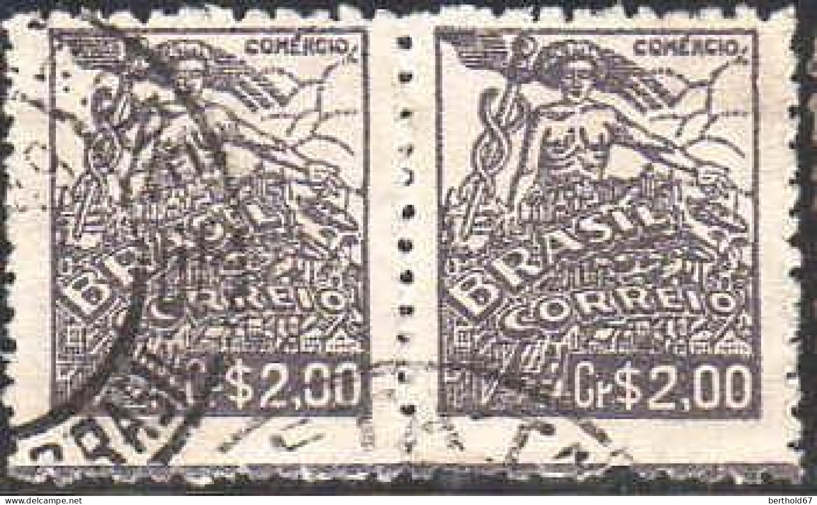 Brésil Poste Obl Yv: 468 Mi:708XI Comercio (TB Cachet Rond) Paire - Used Stamps