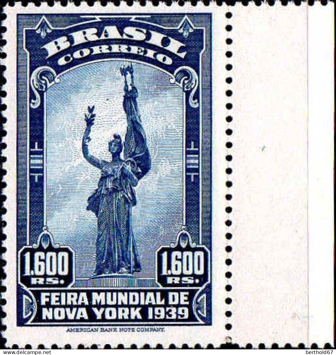 Brésil Poste N** Yv: 355 Mi:512 Statue Bord De Feuille - Unused Stamps