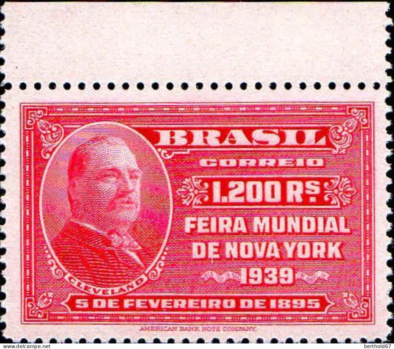 Brésil Poste N** Yv: 354 Mi:511 Grover Cleveland 24.Président Des États-Unis Bord De Feuille - Unused Stamps