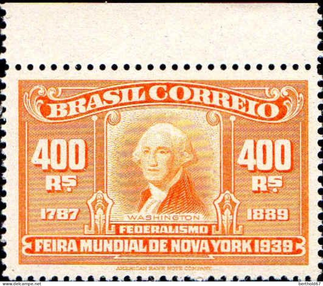 Brésil Poste N** Yv: 352 Mi:509 George Washington Bord De Feuille Certains - Unused Stamps