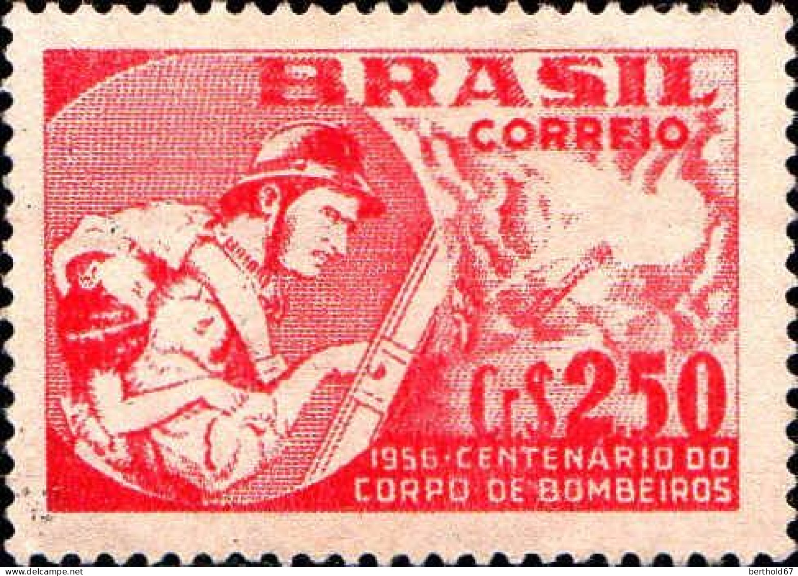 Brésil Poste N* Yv: 619 Mi:894x Centenario Do Corpo De Bombeiros (sans Gomme) - Unused Stamps