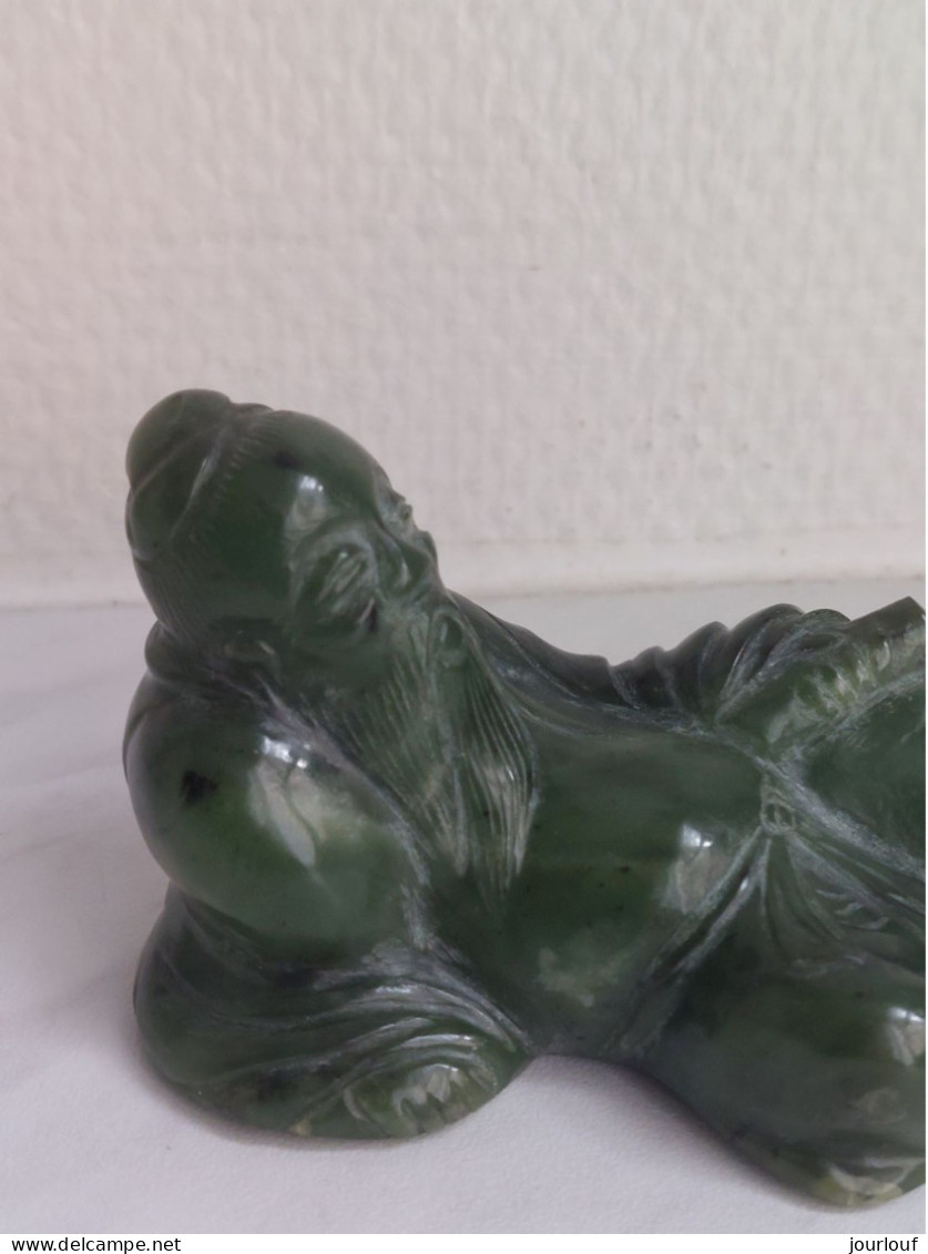 JADE - Statuette De Vieux Sage - Asian Art