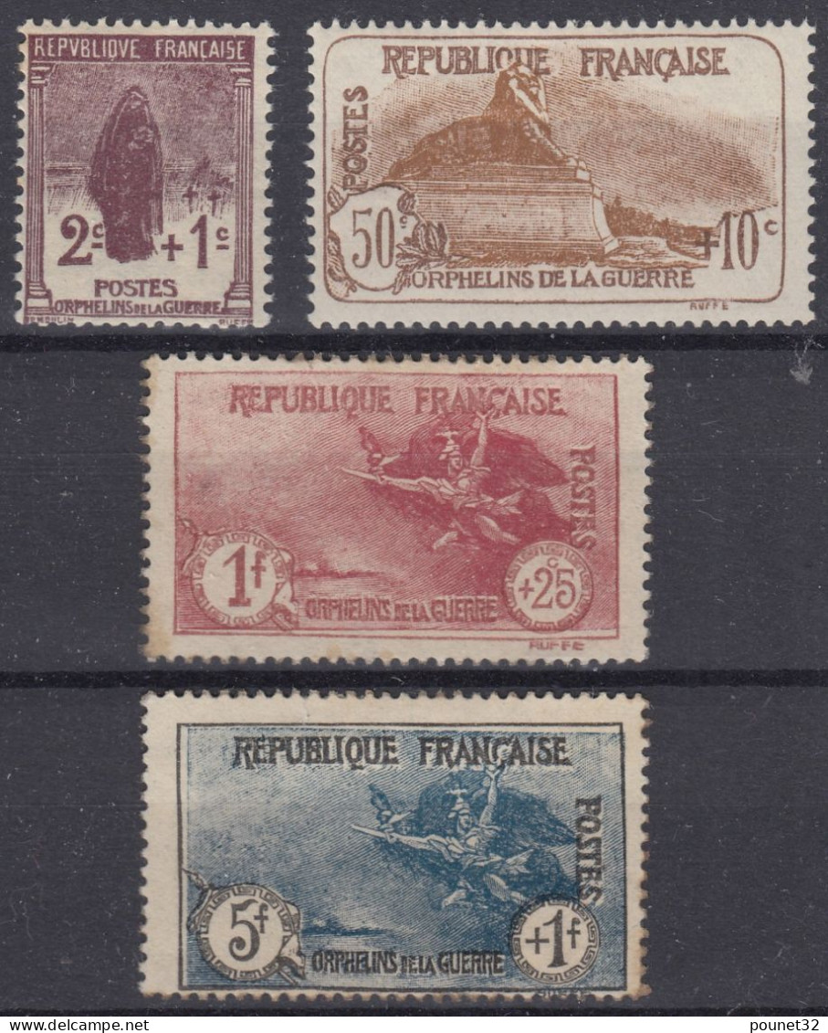 FRANCE SERIE ORPHELINS N° 229/232 NEUFS GOMME TRACE DE CHARNIERE - A VOIR - Neufs