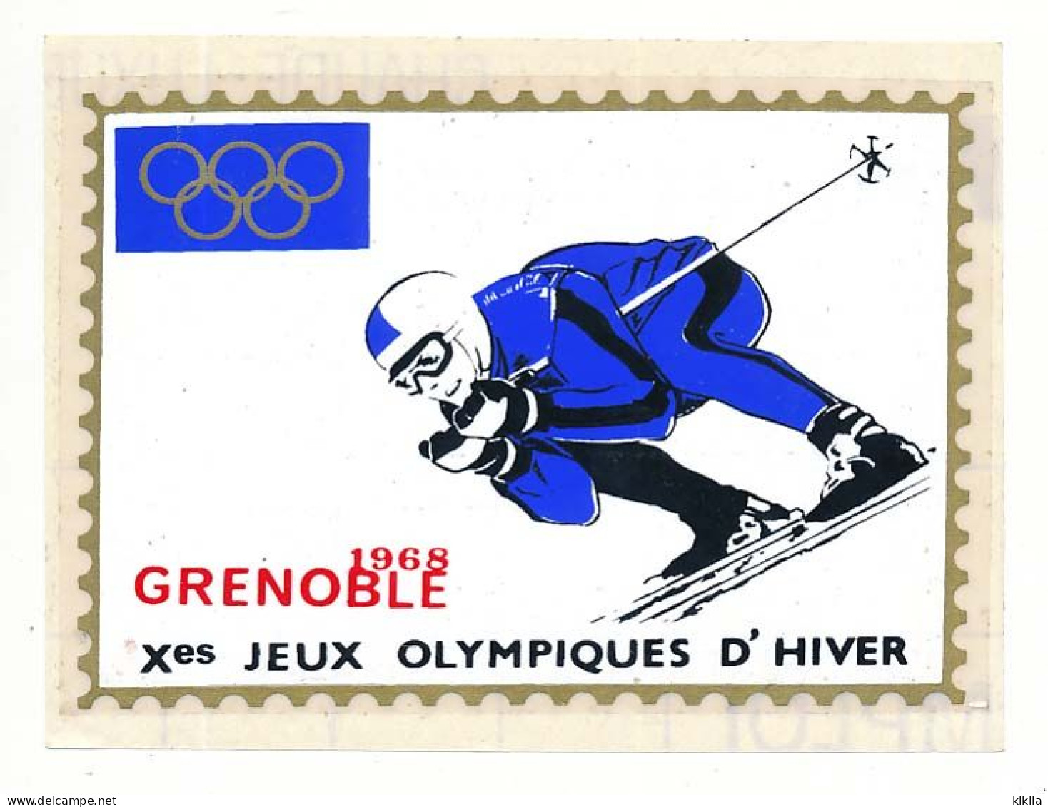 Autocollant  X° Jeux Olympiques D'Hiver De GRENOBLE 1968 Olympic Games 68  Ski Alpin DESCENTE - Autres & Non Classés