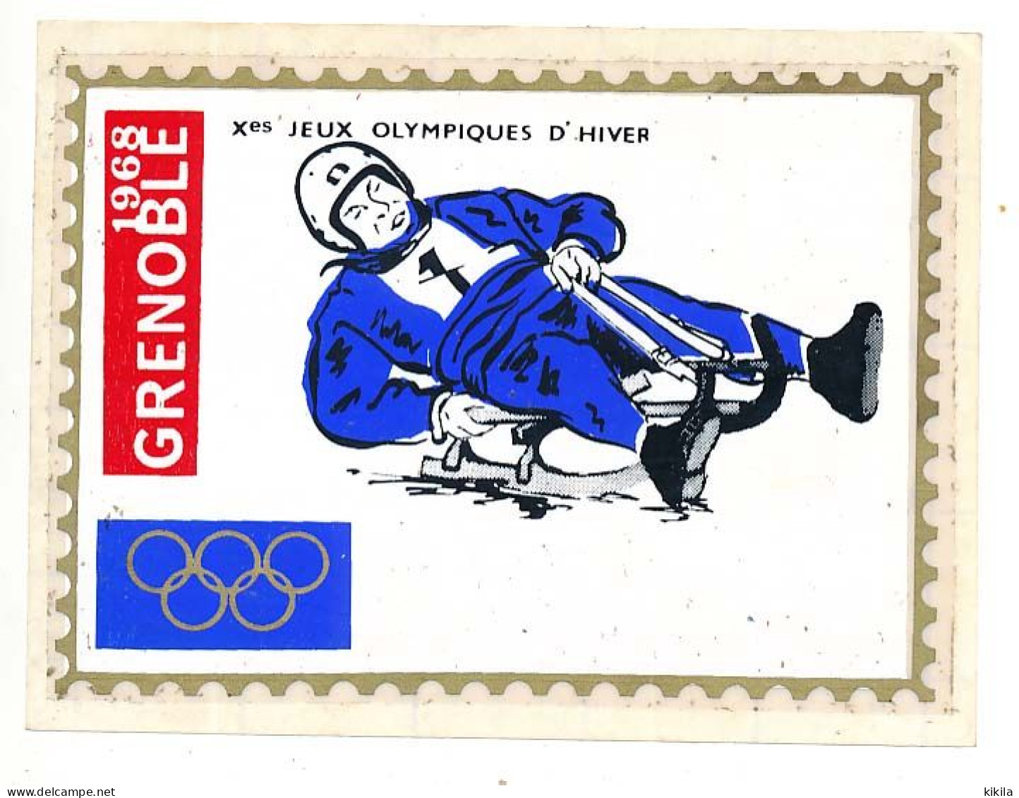 Autocollant  X° Jeux Olympiques D'Hiver De GRENOBLE 1968 Olympic Games 68   LUGE - Other & Unclassified