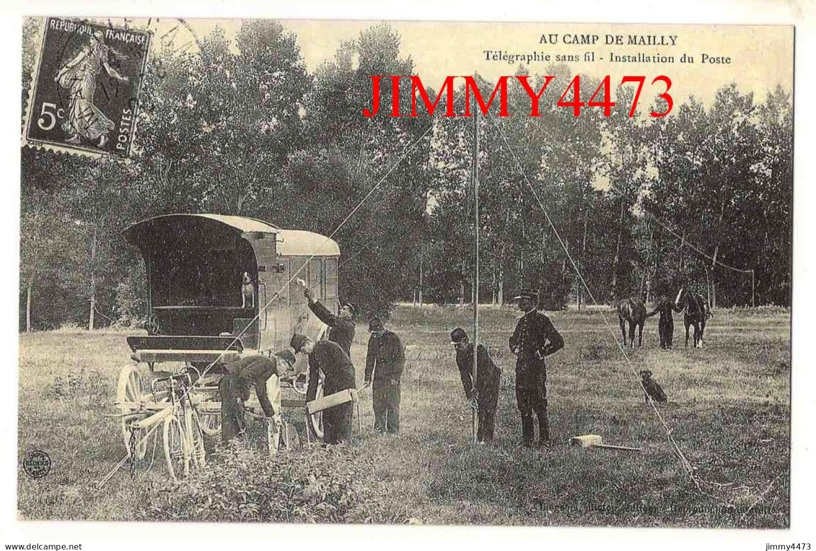 CPA (Repro) - AU CAMP DE MAILLY - Télégraphie Sans Fil - Installation Du Poste - Texte Au Dos - Mailly-le-Camp