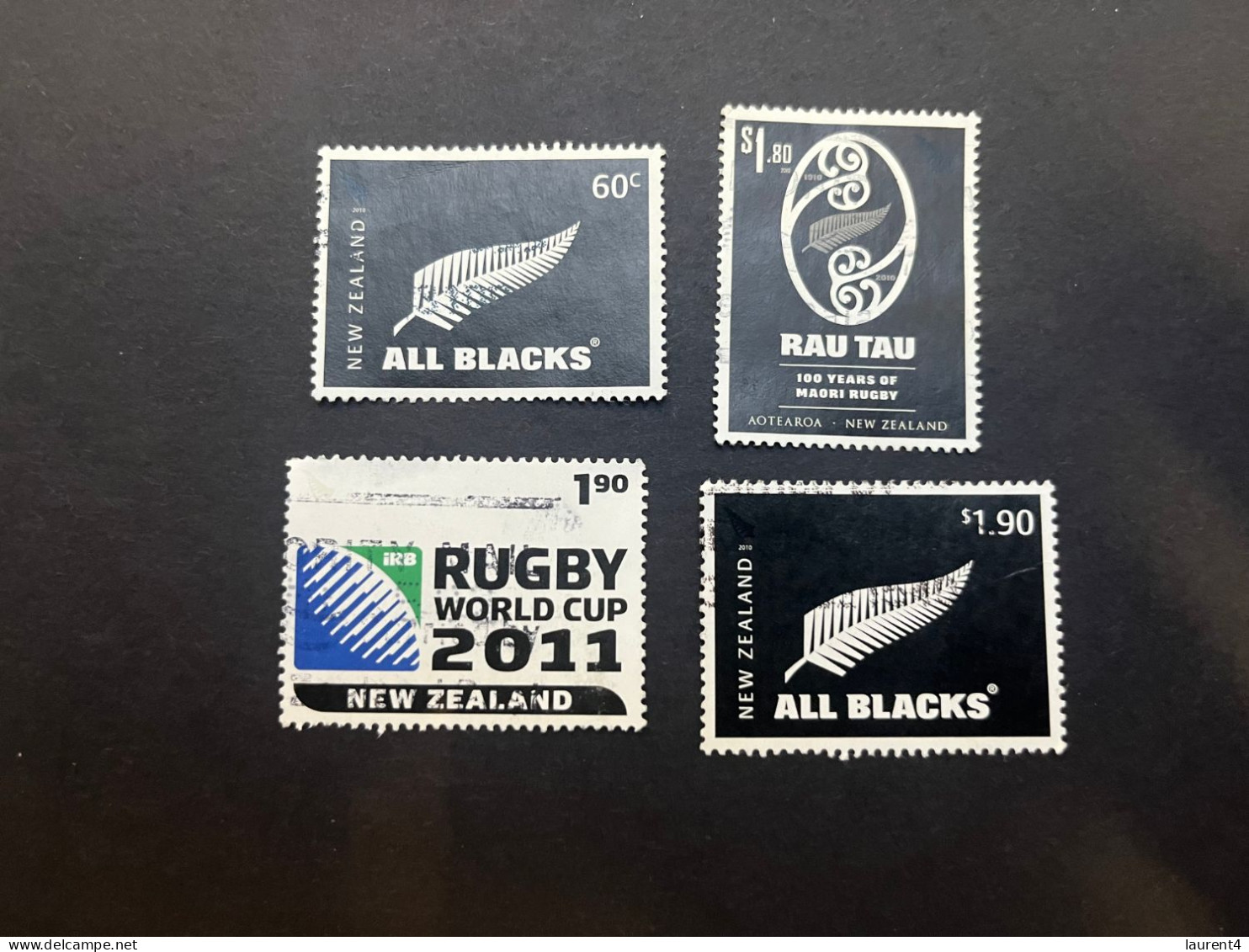 16-5-2024 (stamp) New Zealand - 4 Used & Mint - RUGBY Sport - Rugby