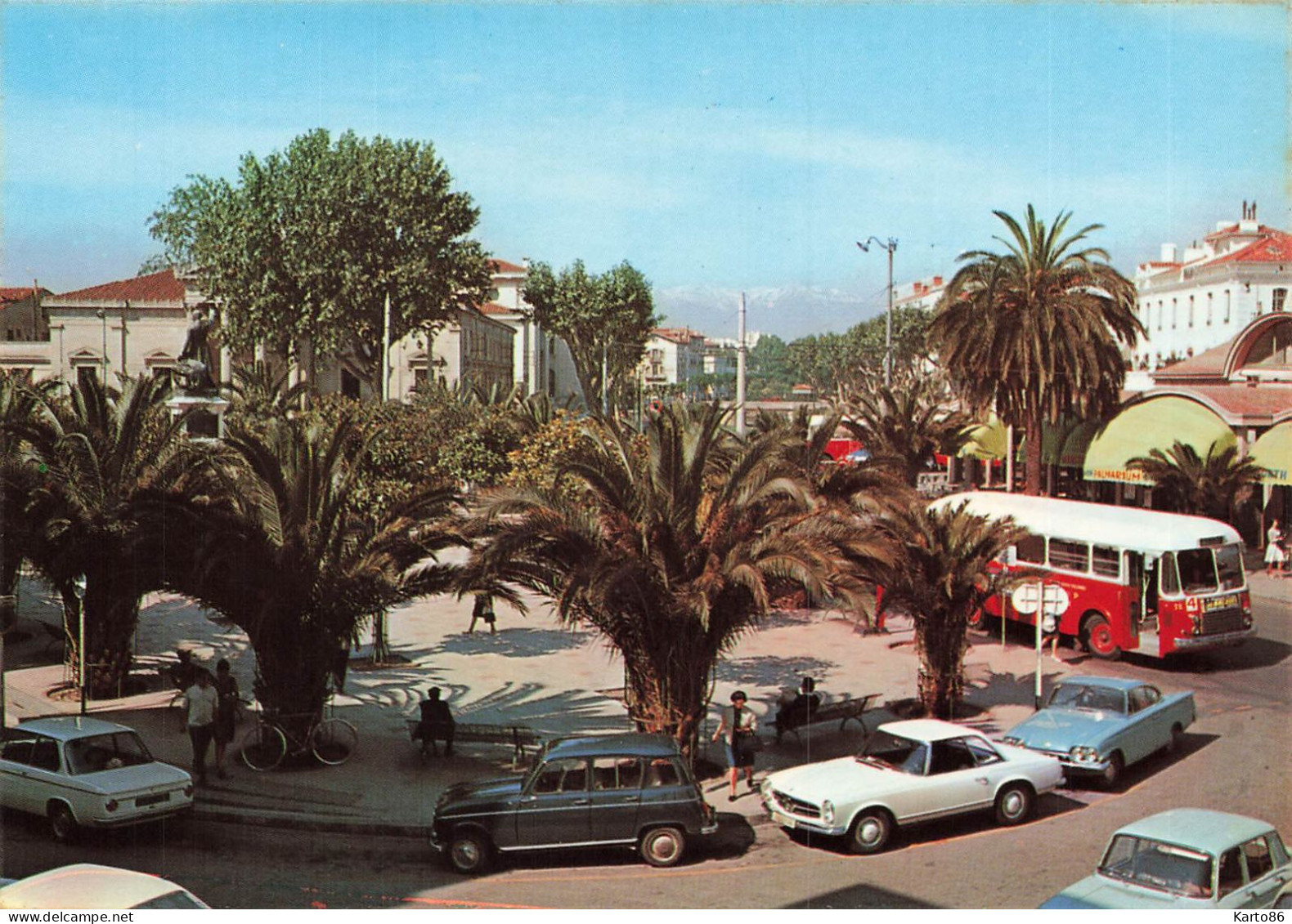 Perpignan * Autobus Autocar Bus Car Marque Type Modèle ? * Place Arago Et Palmarium * Automobiles Voitures - Perpignan