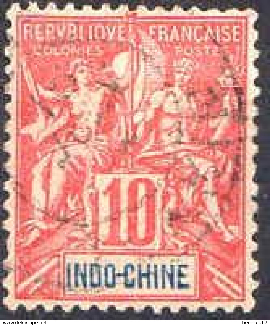 Indochine Poste Obl Yv: 18 Mi:18 Groupe Allégorique Mouchon (Beau Cachet Rond) - Used Stamps