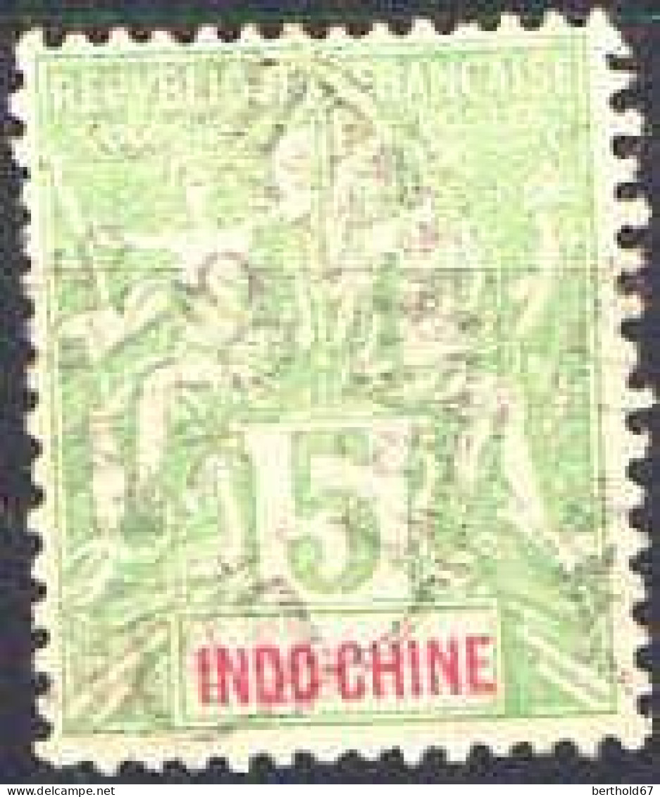 Indochine Poste Obl Yv: 17 Mi:17 Groupe Allégorique Mouchon (Beau Cachet Rond) - Used Stamps