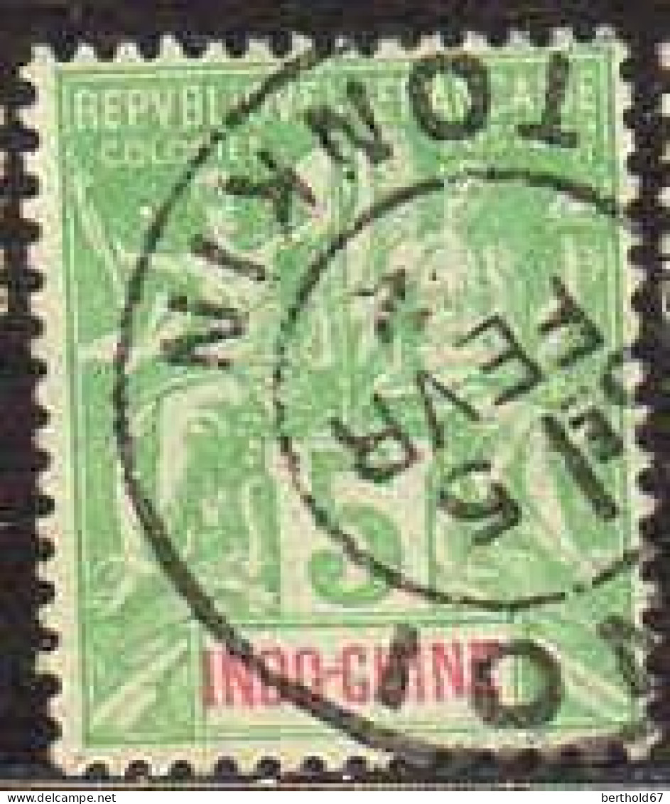 Indochine Poste Obl Yv: 17 Mi:17 Groupe Allégorique Mouchon (TB Cachet à Date) - Used Stamps
