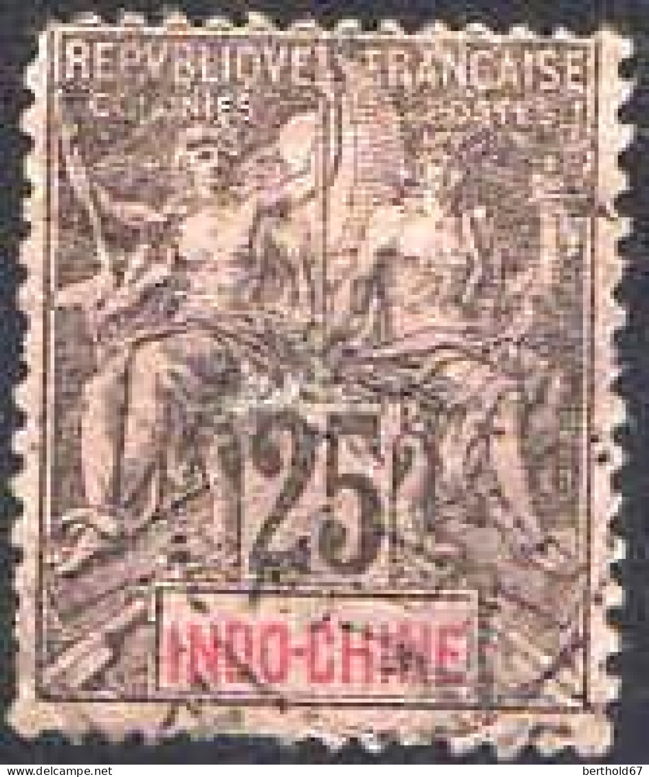 Indochine Poste Obl Yv: 10 Mi:10 Groupe Allégorique Mouchon (cachet Rond) - Used Stamps