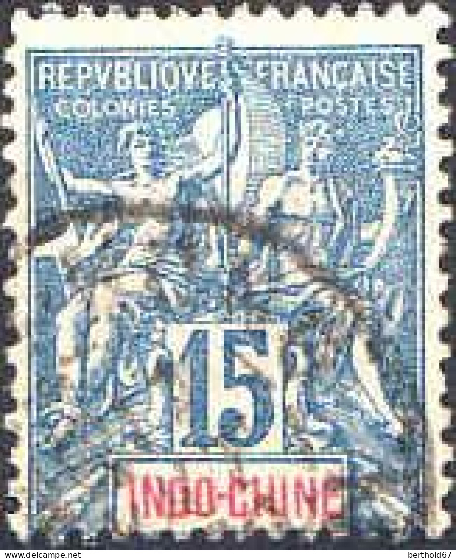 Indochine Poste Obl Yv:  8 Mi:8 Groupe Allégorique Mouchon (cachet Rond) - Used Stamps
