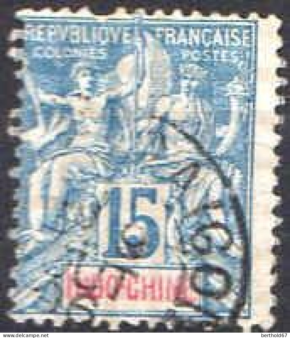 Indochine Poste Obl Yv:  8 Mi:8 Groupe Allégorique Mouchon (TB Cachet Rond) - Used Stamps