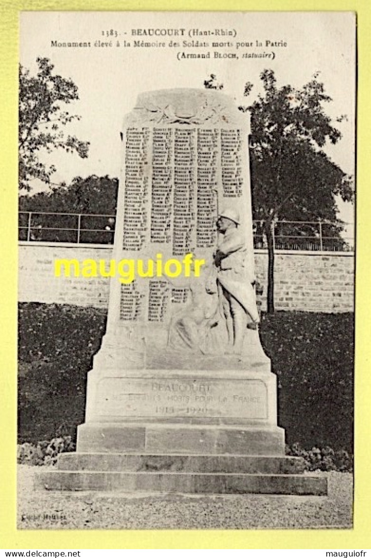 90 TERRITOIRE DE BELFORT / BEAUCOURT / MONUMENT ÉLEVÉ À LA MÉMOIRE DES SOLDATS MORTS POUR LA PATRIE / 1933 - Beaucourt