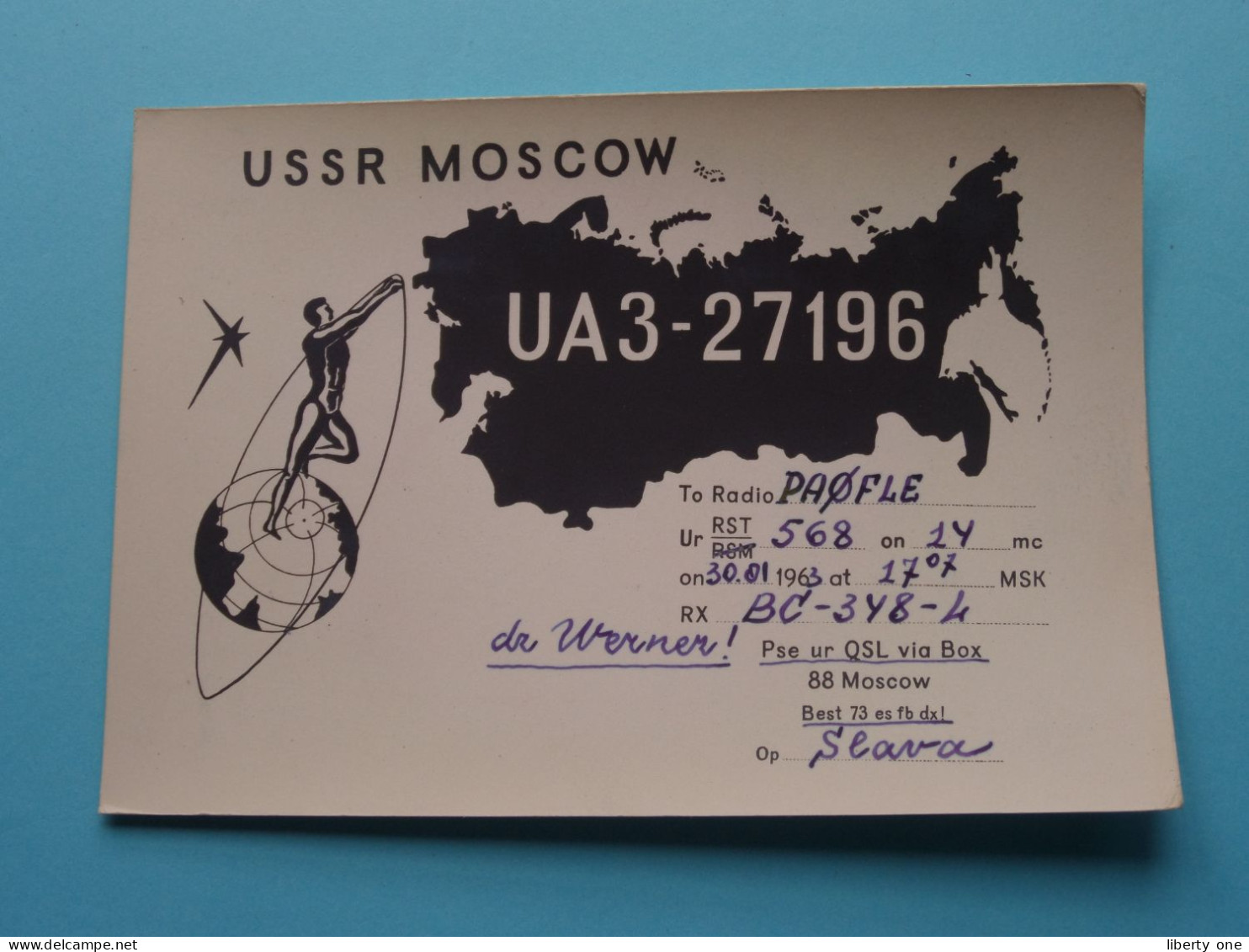 UA3-27196 - U.S.S.R. MOSCOW - Werner ( Radio / QSL ) 1963 ( See SCANS ) ! - Other & Unclassified