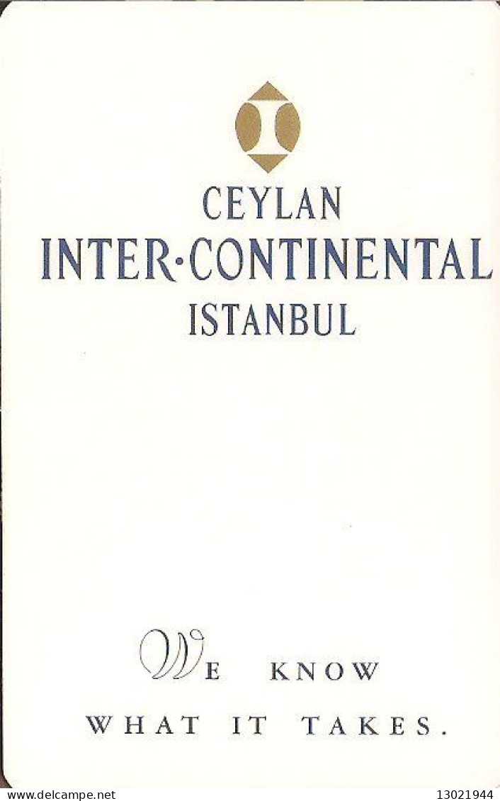 TURCHIA   KEY HOTEL   Inter-Continental Ceylan  Istanbul - Hotel Keycards