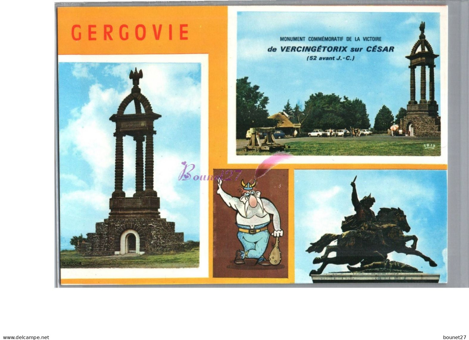 GERGOVIE 63 - Monument Commémoratif De La Victoire De Vercingétorix Carte Vierge - Autres & Non Classés