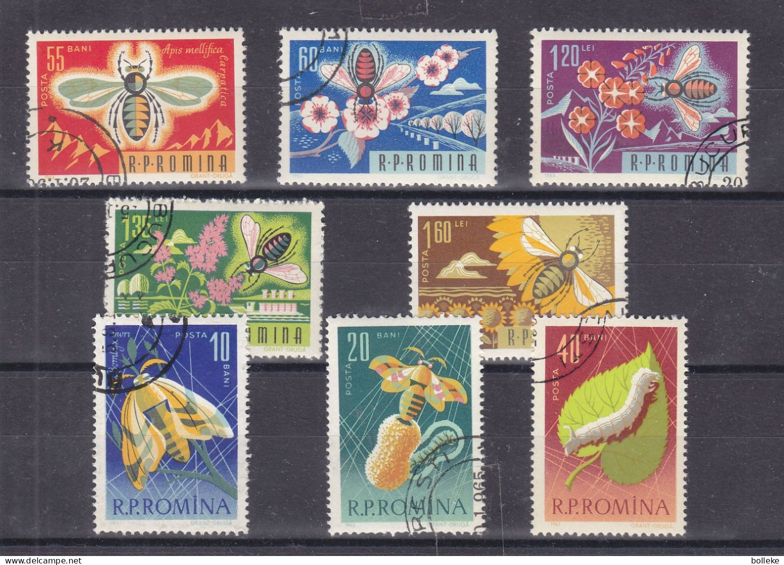 Abeilles - Roumanie - Yvert 1944 / 51 Oblitéré - Valeur 2,50 Euros - Honeybees
