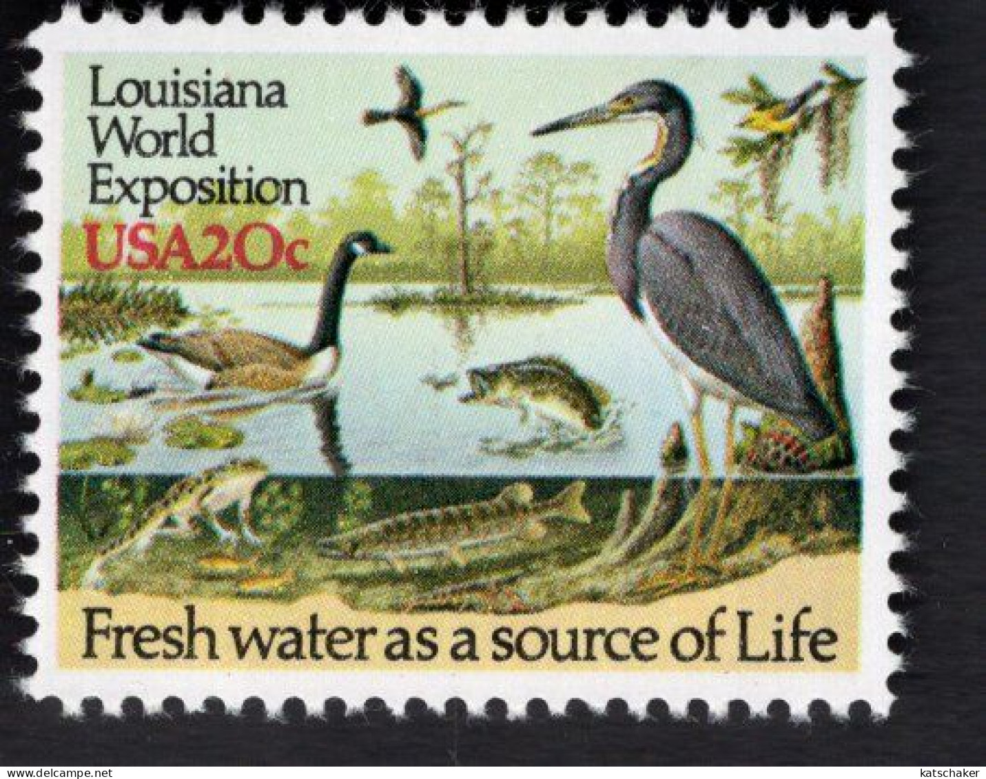 205544605 1984 SCOTT 2086 (XX) POSTFRIS MINT NEVER HINGED - LOUISIANA WORLD EXPOSITION - BAYOU WILDLIFE - BIRDS - Ongebruikt